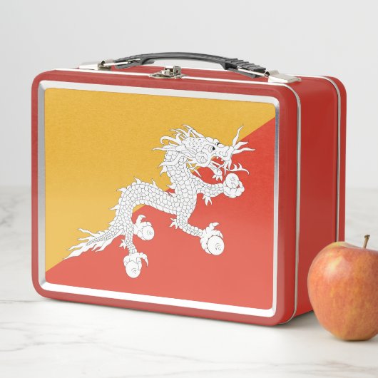 Metalen Roestvrije Lunchbox met Bhutan vlag (In situ)