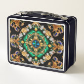 Metalen Roestvrije Lunchbox met Braziliaanse kleur (Achterkant)