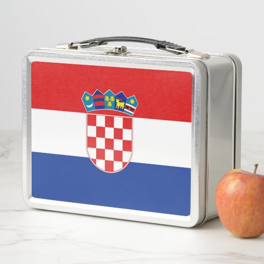 Metalen Roestvrije Lunchbox met Kroatische vlag (In situ)
