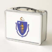 Metalen Roestvrije Lunchbox met Massachusetts vlag (Achterkant)