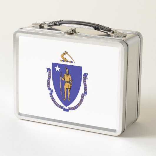 Metalen Roestvrije Lunchbox met Massachusetts vlag (Voorkant)