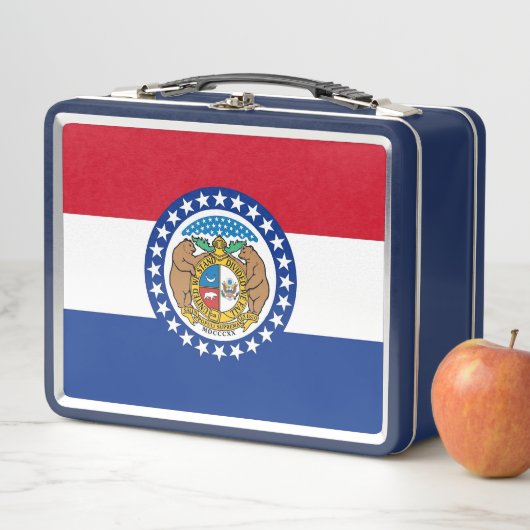Metalen Roestvrije Lunchbox met Missouri vlag (In situ)