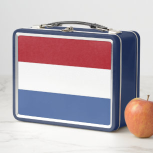 Metalen Roestvrije Lunchbox met Nederlandse vlag