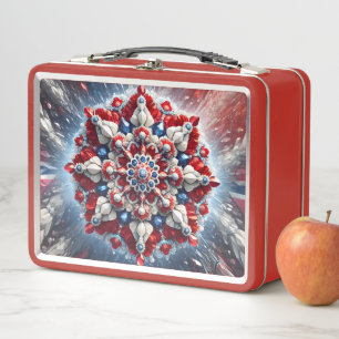 Metalen Roestvrije Lunchbox met Noorse kleuren