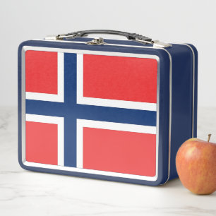 Metalen Roestvrije Lunchbox met Noorse vlag