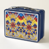 Metalen Roestvrije Lunchbox met Roemeense kleuren (Achterkant)