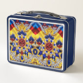 Metalen Roestvrije Lunchbox met Roemeense kleuren (Voorkant)