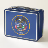 Metalen Roestvrije Lunchbox met Utah State vlag (Achterkant)