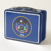 Metalen Roestvrije Lunchbox met Utah State vlag (Voorkant)