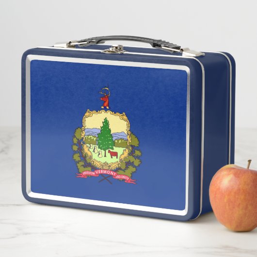 Metalen Roestvrije Lunchbox met Vermont State vlag (In situ)