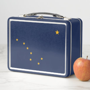 Metalen Roestvrije Lunchbox met vlag van Alaska, V