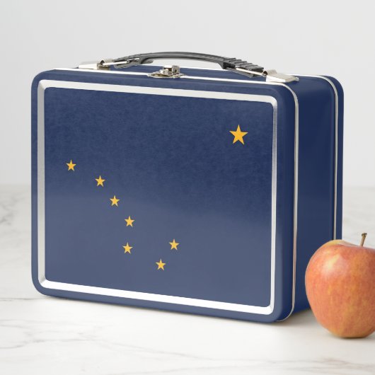 Metalen Roestvrije Lunchbox met vlag van Alaska, V (In situ)