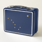 Metalen Roestvrije Lunchbox met vlag van Alaska, V (Achterkant)