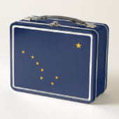 Metalen Roestvrije Lunchbox met vlag van Alaska, V (Voorkant)