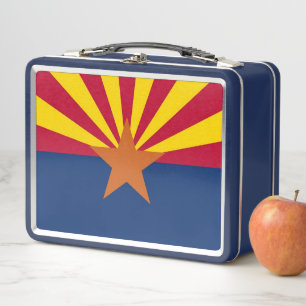 Metalen Roestvrije Lunchbox met vlag van Arizona