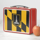 Metalen Roestvrije Lunchbox met vlag van Baltimore (In situ)