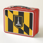 Metalen Roestvrije Lunchbox met vlag van Baltimore (Achterkant)