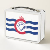 Metalen Roestvrije Lunchbox met vlag van Cincinnat (Achterkant)