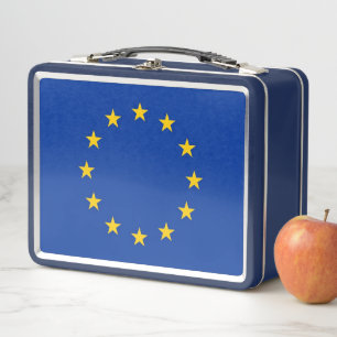 Metalen Roestvrije Lunchbox met vlag van de Europe