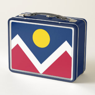 Metalen Roestvrije Lunchbox met vlag van Denver