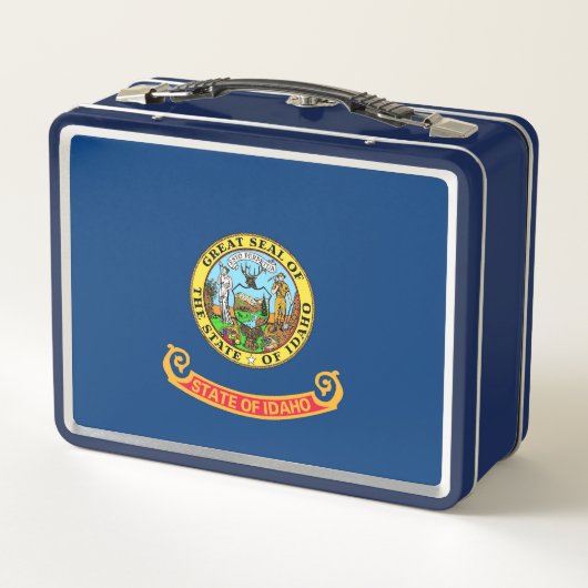 Metalen Roestvrije Lunchbox met vlag van Idaho (Achterkant)
