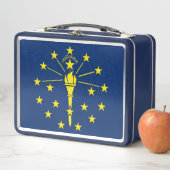 Metalen Roestvrije Lunchbox met vlag van Indiana (In situ)