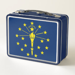 Metalen Roestvrije Lunchbox met vlag van Indiana