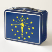 Metalen Roestvrije Lunchbox met vlag van Indiana (Voorkant)