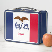 Metalen Roestvrije Lunchbox met vlag van Iowa (In situ)