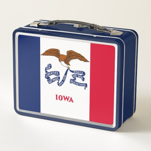Metalen Roestvrije Lunchbox met vlag van Iowa (Achterkant)