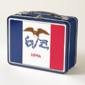 Metalen Roestvrije Lunchbox met vlag van Iowa (Voorkant)