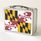 Metalen Roestvrije Lunchbox met vlag van Maryland (Achterkant)