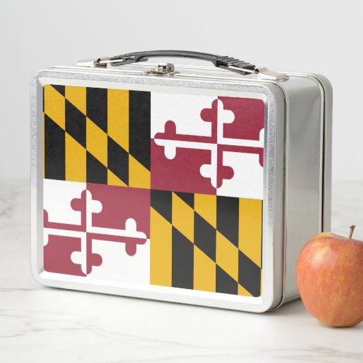 Metalen Roestvrije Lunchbox met vlag van Maryland (In situ)