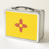 Metalen Roestvrije Lunchbox met vlag van New Mexic (Achterkant)