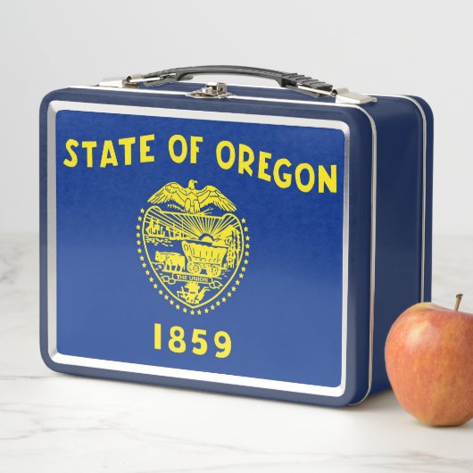 Metalen Roestvrije Lunchbox met vlag van Oregon (In situ)