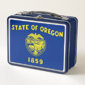 Metalen Roestvrije Lunchbox met vlag van Oregon (Voorkant)