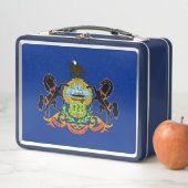Metalen Roestvrije Lunchbox met vlag van Pennsylva (In situ)