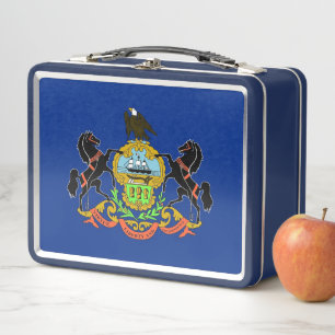 Metalen Roestvrije Lunchbox met vlag van Pennsylva