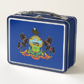 Metalen Roestvrije Lunchbox met vlag van Pennsylva (Voorkant)