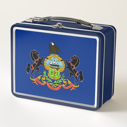 Metalen Roestvrije Lunchbox met vlag van Pennsylva (Voorkant)