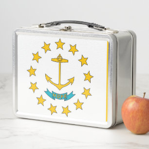 Metalen Roestvrije Lunchbox met vlag van Rhode Isl