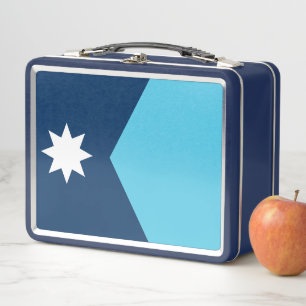 Metalen roestvrijstalen lunchbox met vlag van Minn