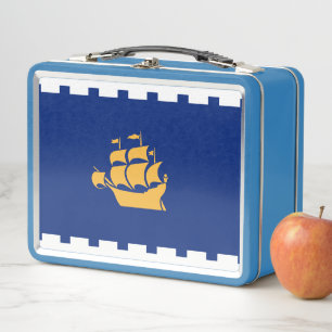 Metalen roestvrijstalen lunchbox met vlag van Queb
