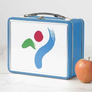 Metalen roestvrijstalen lunchbox met vlag van Seou