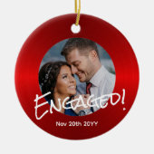 Metalen Rood PHOTO Kerst Decoratie Minimalistisch (Voorkant)