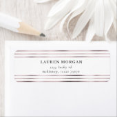 Metalen roos gouden strepen Terug Adres Etiket (Insitu)