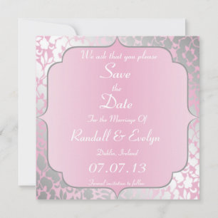 Metalen Roze Baby Save The Date Aankondiging