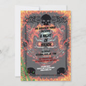 Metalen schedel vlam Halloween Kaart (Voorkant)