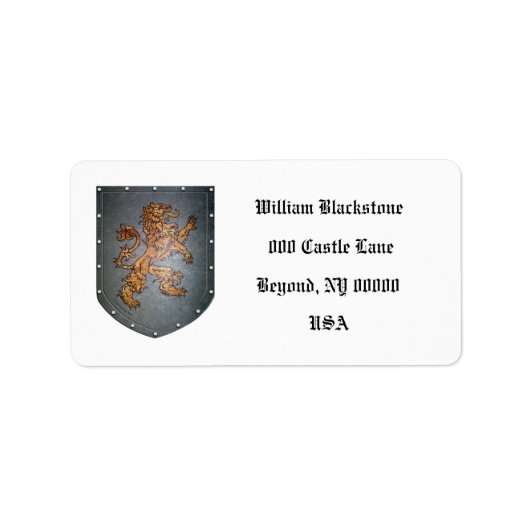 Metalen schild leeuw links etiket (Voorkant)
