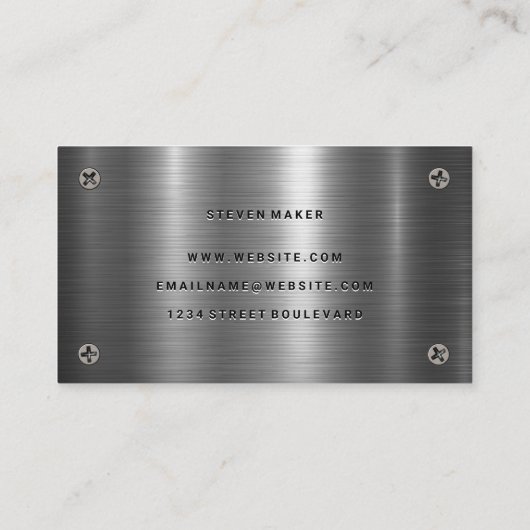 Metalen schroeven | Metaal aluminium Visitekaartje (Achterkant)